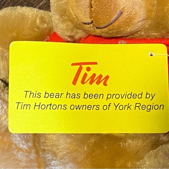 😍2/$20 NWT Tim Hortons Red T-Shirt Plush Stuffed Animal 8” - Picture 7 of 10